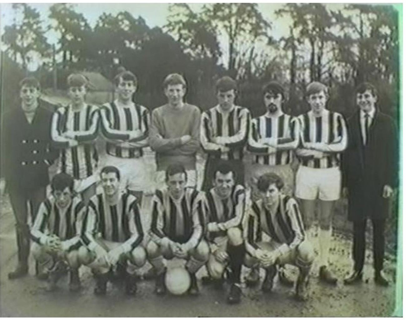 An early Killarney Athletic team pictured in striped shirts