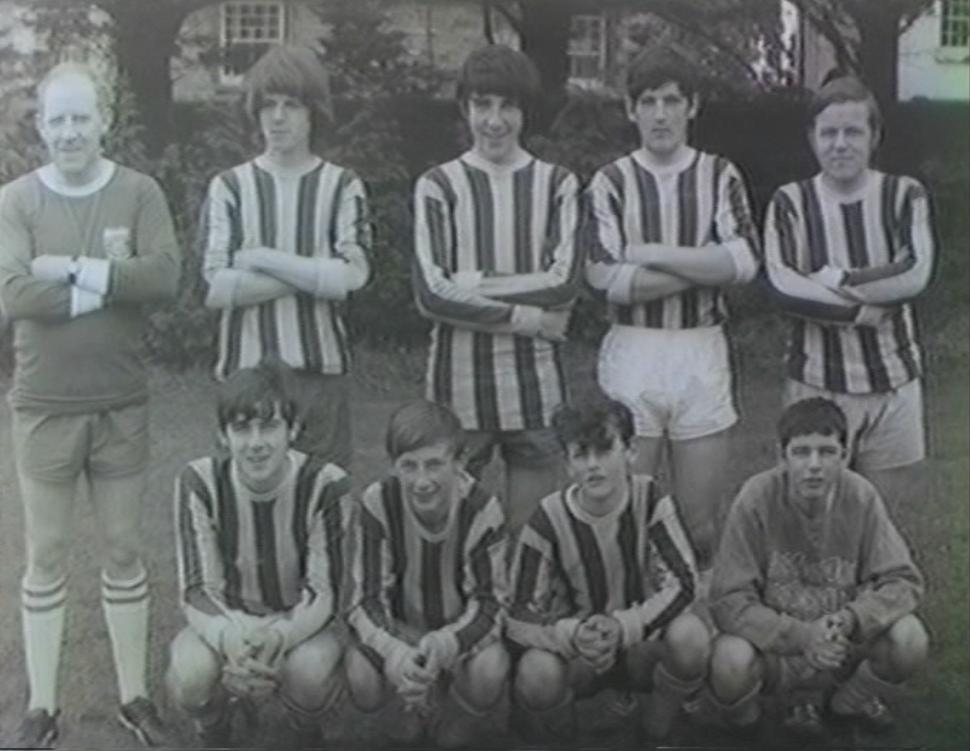 A Killarney Athletic team from around 1969 wearing striped shirts