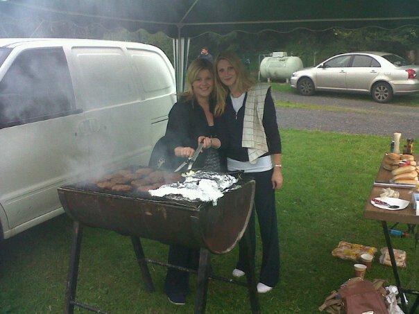 Lorraine Fleming and Amanda at the 2011 seven-a-side.